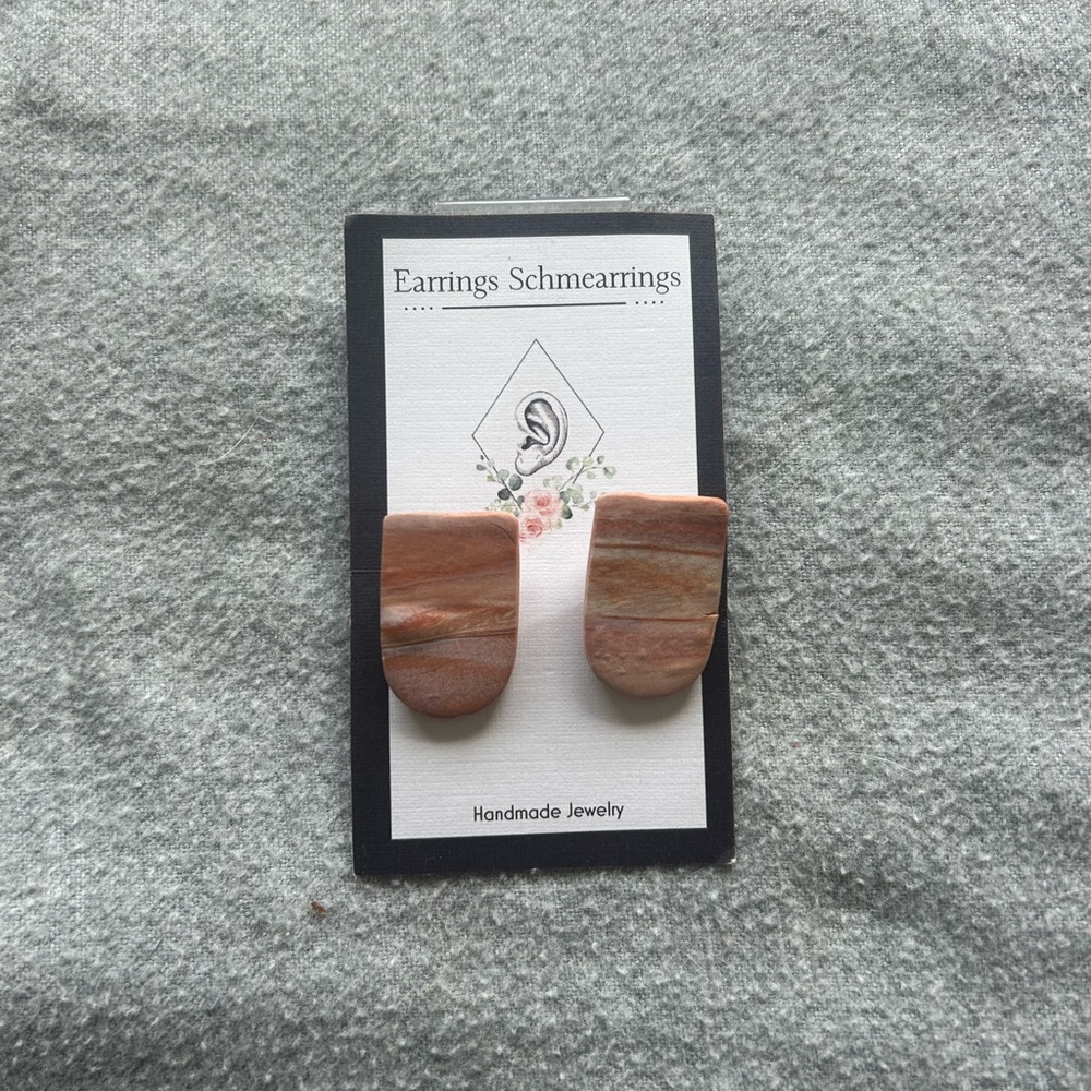Earrings Shmearings Handmade Peach Colored Earrings